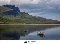 Boats on Loch Fada, Old Man of Storr
