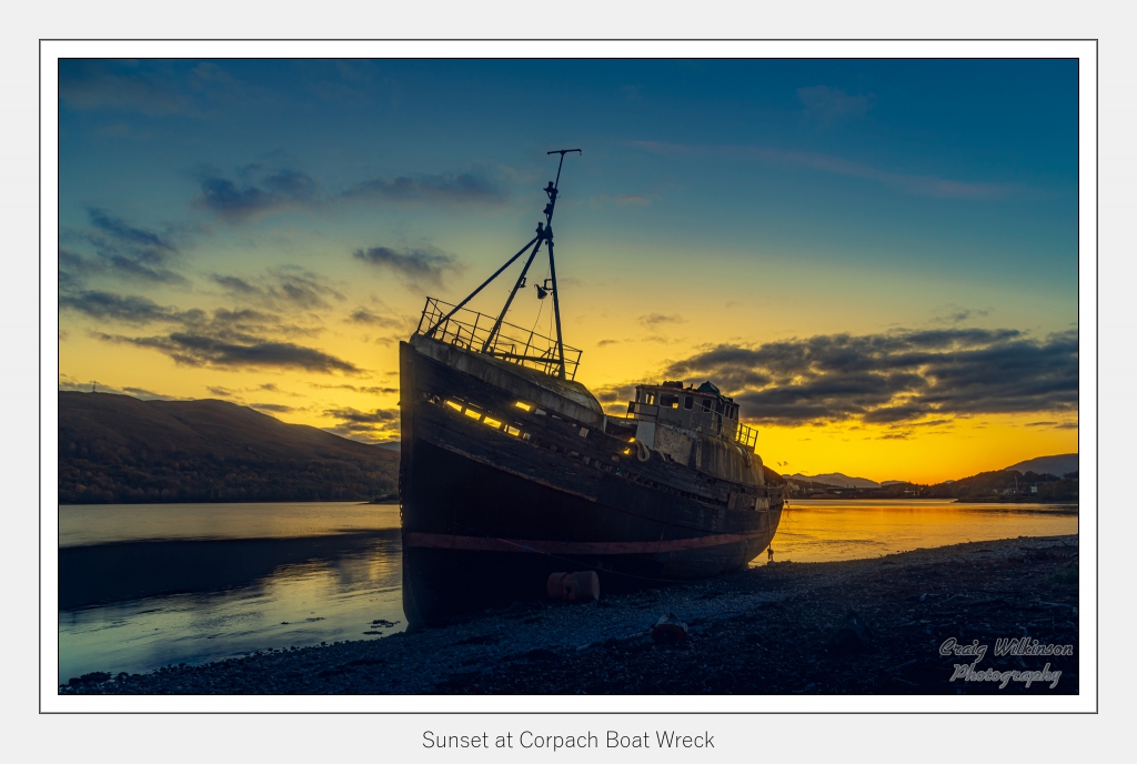 Sunset At Corpach Boat Wreck