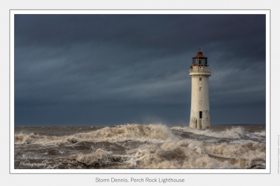 Storm Dennis. Perch Rock Lighthouse - February 15, 2020