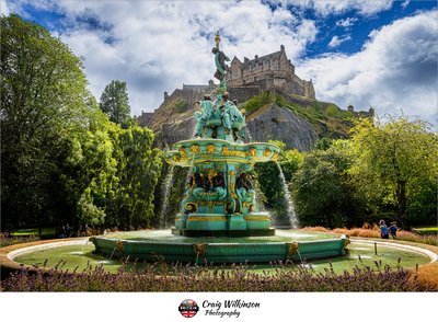 Ross Fountain and Edinburgh Castle